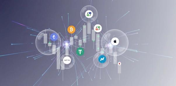 Tradeel crypto trading visualization with digital assets